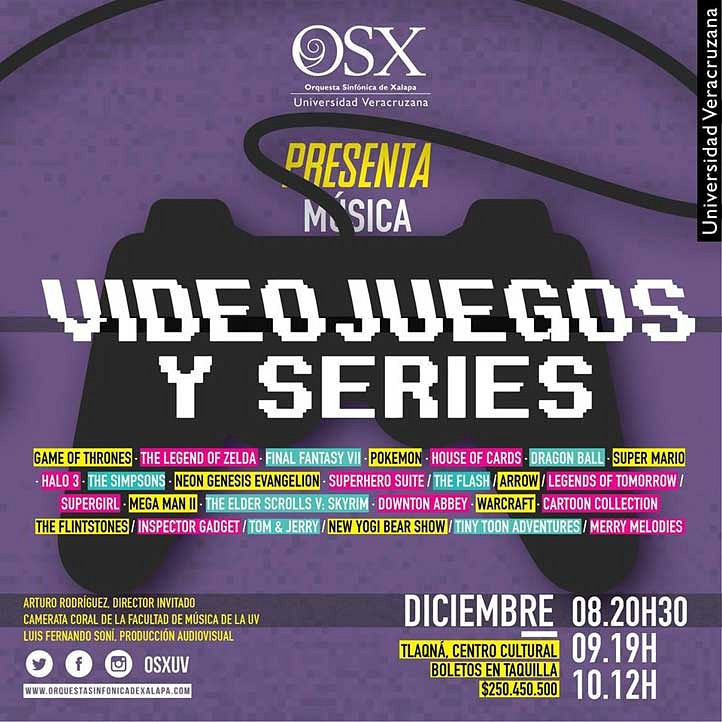 Orquesta Sinfónica de Xalapa dará concierto con música de videojuegos Orquesta Sinfónica de Xalapa dará concierto con música de videojuegos