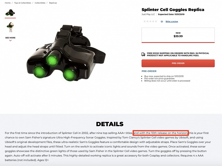 Imagen de Splinter Cell (2018) Imagen de Splinter Cell (2018)