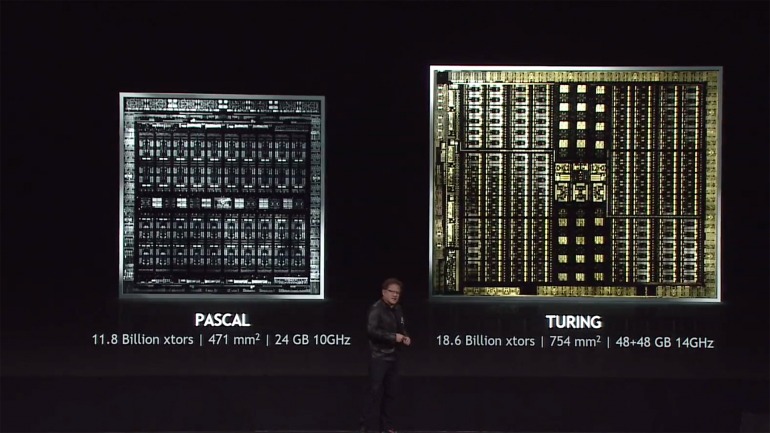 Los chips de las gráficas RTX tienen un enorme tamaño en comparación a otras iteraciones de Nvidia. Los chips de las gráficas RTX tienen un enorme tamaño en comparación a otras iteraciones de Nvidia.